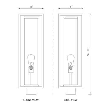 Z-Lite Dunbroch 1 Light 8" Outdoor Post Mount Fixture - 584PHBS-BK 5
