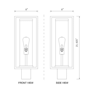 Z-Lite Dunbroch 1 Light 8" Outdoor Post Mount Fixture - 584PHMR-BK 5