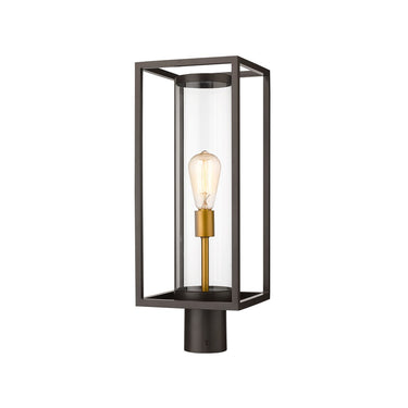 Z-Lite Dunbroch 1 Light 8" Outdoor Post Mount Fixture - 584PHMR-BK 8