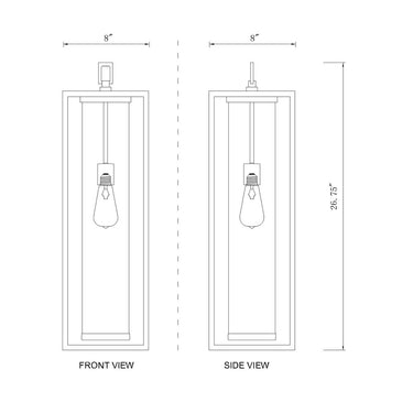 Z-Lite Dunbroch 1 Light Outdoor Chain Mount Ceiling Fixture 6