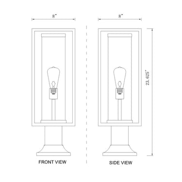 Z-Lite Dunbroch 1 Light Outdoor Pier Mounted Fixture - 584PHMR-553PM 1