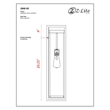 Z-Lite Dunbroch 1 Light Outdoor Wall Light - 584B 8