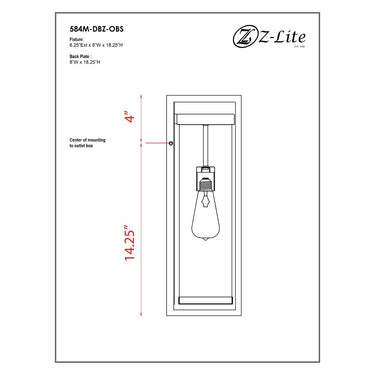 Z-Lite Dunbroch 1 Light Outdoor Wall Light - 584M 17