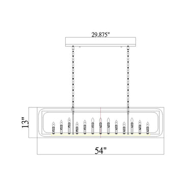 Z-Lite Easton Medium 13" 13 Light Linear Chandelier 7