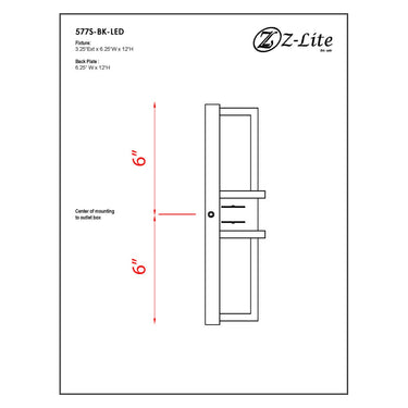Z-Lite Eclipse 8W 2 Light Outdoor Wall Light in Black Finish 8