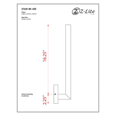 Z-Lite Edge 2 Light 10W High Outdoor Wall Light in Black Finish 6