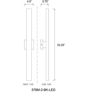 Z-Lite Edge 2 Light 18W High Outdoor Wall Light in Black Finish 7