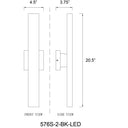 Z-Lite Edge 2 Light High Outdoor Wall Light - 576S-2-BK-LED 7