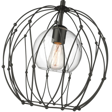 Z-Lite Elle 16" 1 Light Pendant in Matte Black Finish 3
