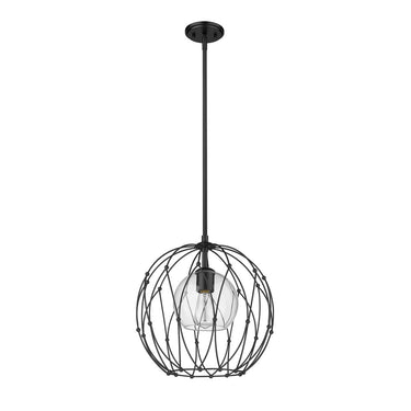 Z-Lite Elle 16" 1 Light Pendant in Matte Black Finish 4