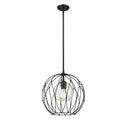 Z-Lite Elle 16" 1 Light Pendant in Matte Black Finish 