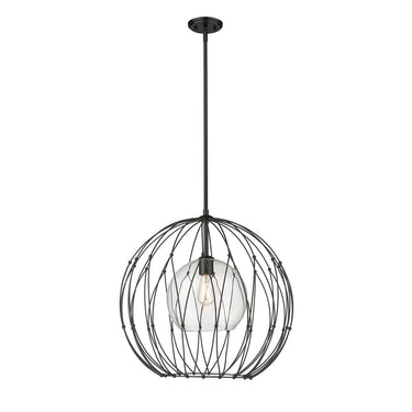 Z-Lite Elle 24" 1 Light Pendant in Matte Black Finish 1