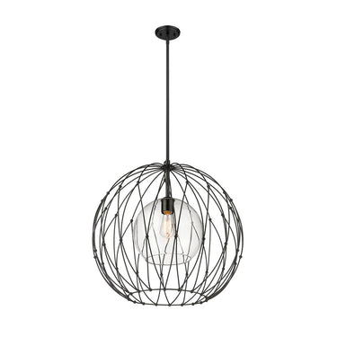 Z-Lite Elle 24" 1 Light Pendant in Matte Black Finish 2