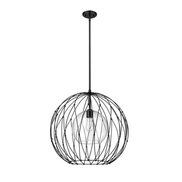 Z-Lite Elle 24" 1 Light Pendant in Matte Black Finish 4