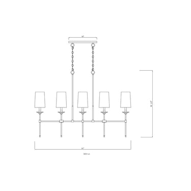 Z-Lite Emily 5.5" Large 5 Light Linear Chandelier 7