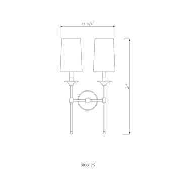 Z-Lite Emily 60W 2 Light Wall Sconce 7