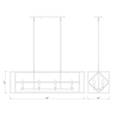 Z-Lite Euclid 8 Light Linear Chandelier image 19