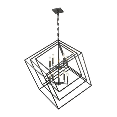 Z-Lite Euclid Matte Black 10 Light Chandelier image 1