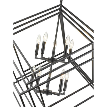 Z-Lite Euclid Matte Black 10 Light Chandelier image 3