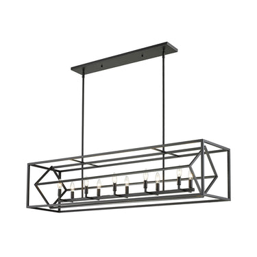 Z-Lite Euclid Matte Black 10 Light Linear Chandelier image 1