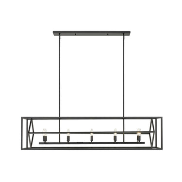 Z-Lite Euclid Matte Black 10 Light Linear Chandelier image 2