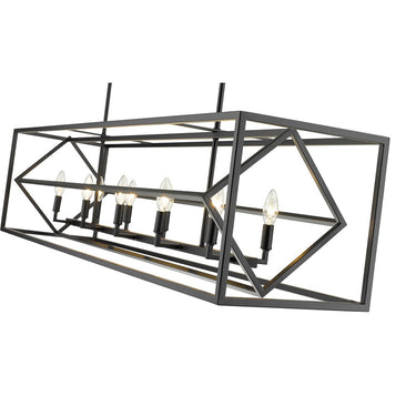 Z-Lite Euclid Matte Black 10 Light Linear Chandelier image 3