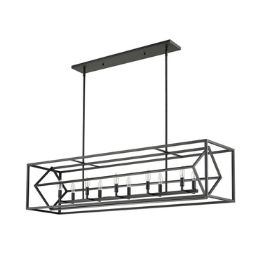 Z-Lite Euclid Matte Black 10 Light Linear Chandelier image 4