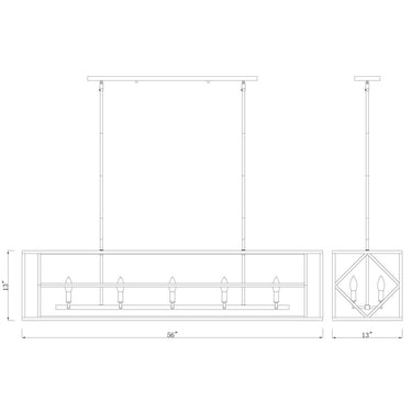 Z-Lite Euclid Matte Black 10 Light Linear Chandelier image 7