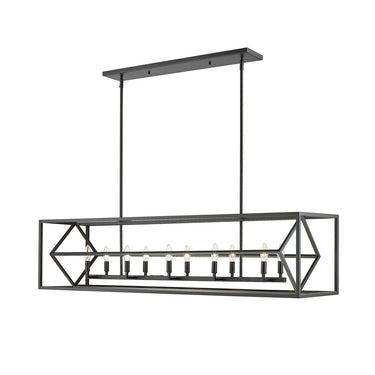 Z-Lite Euclid Matte Black 10 Light Linear Chandelier image