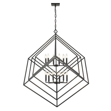 Z-Lite Euclid Matte Black 12 Light Chandelier image 2