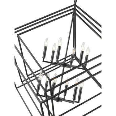 Z-Lite Euclid Matte Black 12 Light Chandelier image 3