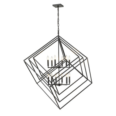 Z-Lite Euclid Matte Black 12 Light Chandelier image