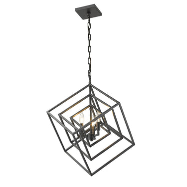 Z-Lite Euclid Matte Black 3 Light Chandelier image 1