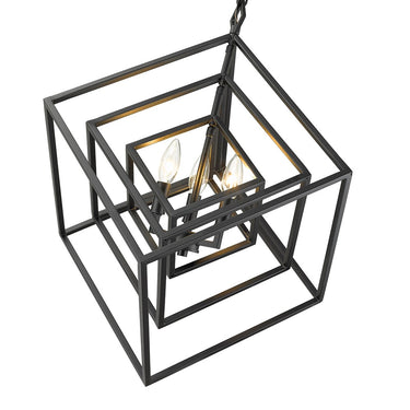 Z-Lite Euclid Matte Black 3 Light Chandelier image 3