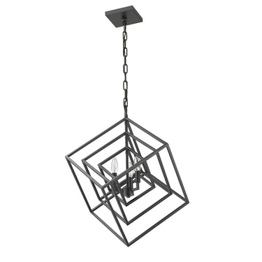 Z-Lite Euclid Matte Black 3 Light Chandelier image 4