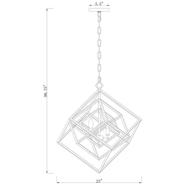 Z-Lite Euclid Matte Black 3 Light Chandelier image 7