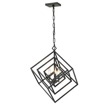 Z-Lite Euclid Matte Black 3 Light Chandelier image