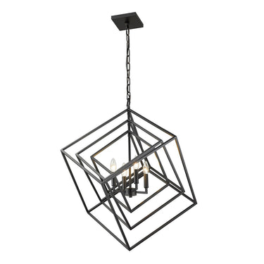 Z-Lite Euclid Matte Black 4 Light Chandelier image 1