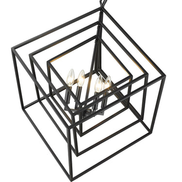 Z-Lite Euclid Matte Black 4 Light Chandelier image 3