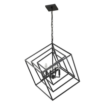 Z-Lite Euclid Matte Black 4 Light Chandelier image 4