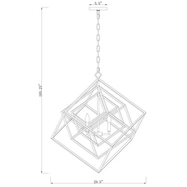 Z-Lite Euclid Matte Black 4 Light Chandelier image 7