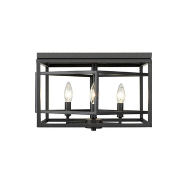 Z-Lite Euclid Matte Black 4 Light Flush Mount image 1