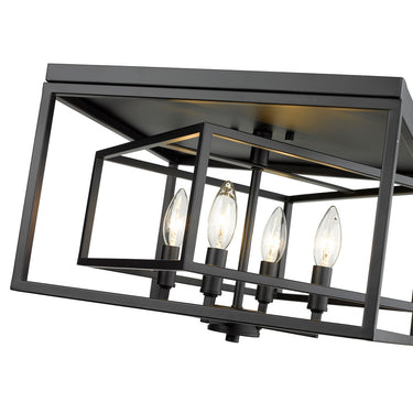Z-Lite Euclid Matte Black 4 Light Flush Mount image 3