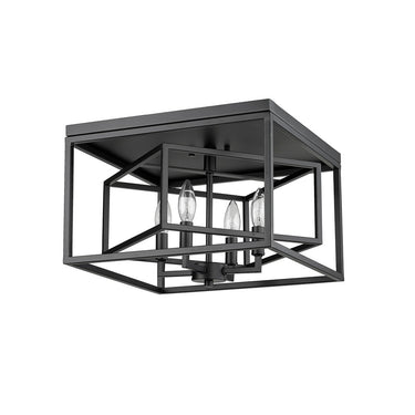 Z-Lite Euclid Matte Black 4 Light Flush Mount image 4