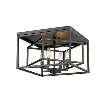 Z-Lite Euclid Matte Black 4 Light Flush Mount image