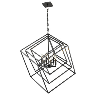 Z-Lite Euclid Matte Black 6 Light Chandelier image 1