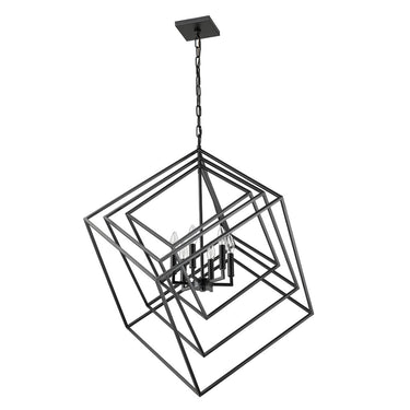 Z-Lite Euclid Matte Black 6 Light Chandelier image 4