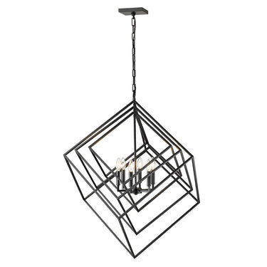 Z-Lite Euclid Matte Black 6 Light Chandelier image