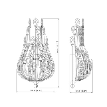 Z-Lite Gabriella 2 Light Wall Sconce image 21