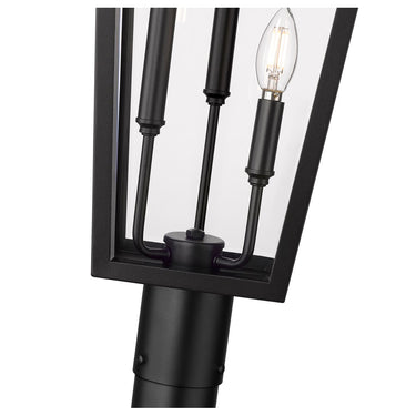 Z-Lite Gannon Glass 3 Light Outdoor Post Mount Fixture image 3